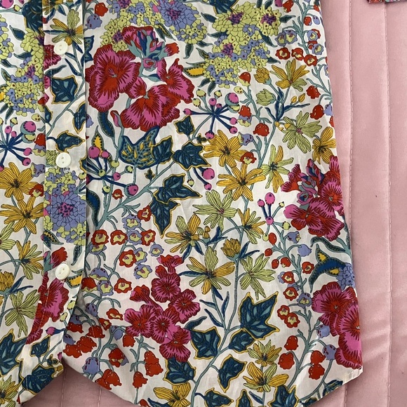 J.Crew x Liberty of London beautiful floral cotton long sleeve blouse EUC 4 - Picture 6 of 10